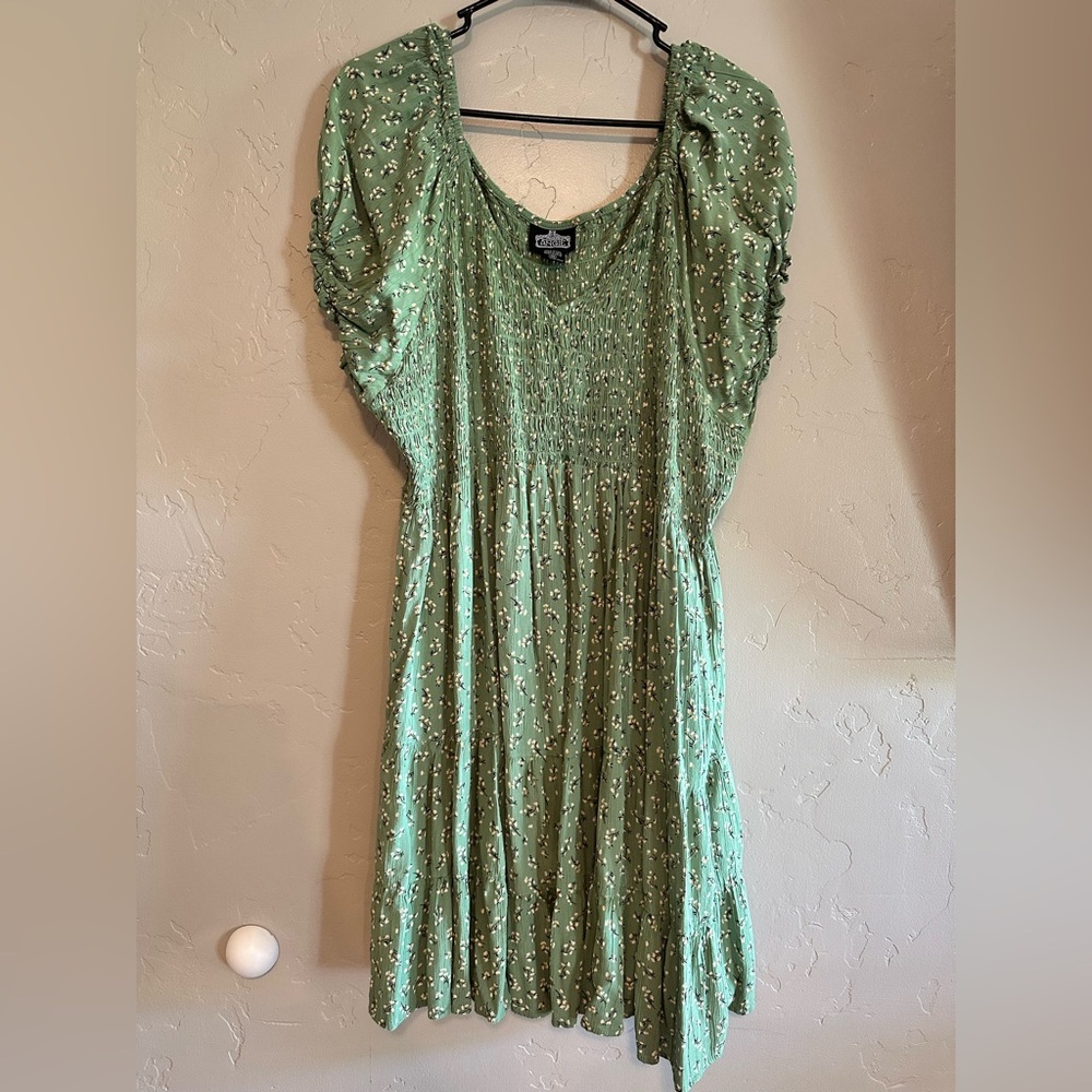 Angie Green Puff Sleeve Sundress
